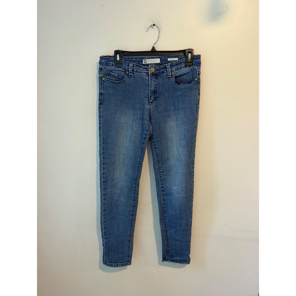 Anne Klein Jeans Womens Skinny Ankle Blue Denim Medium Wash Size 10/30